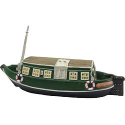 Foto van Dickensville decoratieboot dokkum led 16,8 x 6 x 4 cm groen