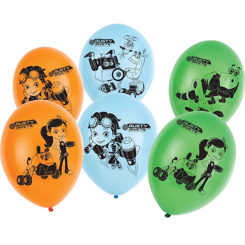 Foto van Nickelodeon ballonnen rusty rivets 28 cm 6 stuks multicolor