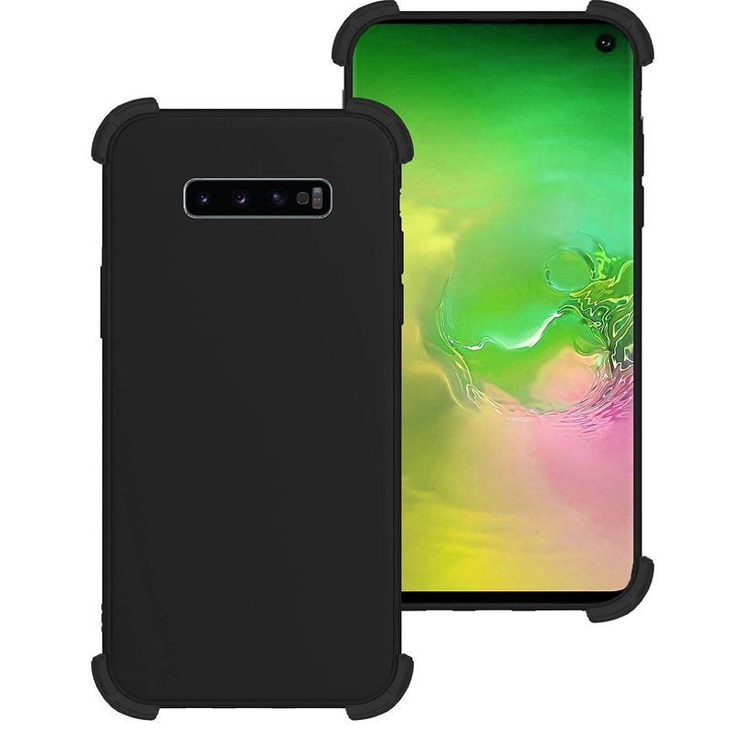 Foto van Basey samsung galaxy s10 plus hoesje siliconen shock proof hoes case cover - zwart