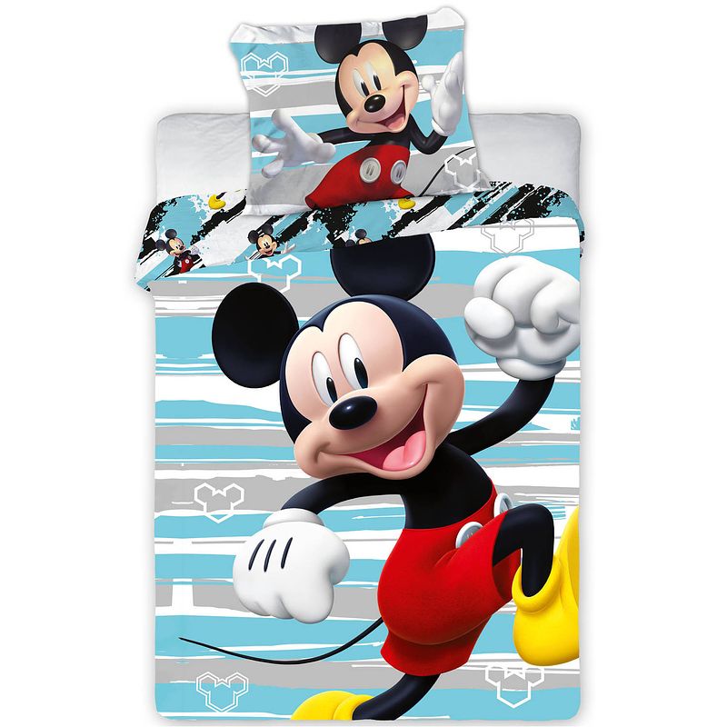 Foto van Disney mickey mouse baby dekbedovertrek happy - 100 x 135 cm - katoen