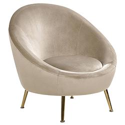 Foto van Beliani langa - fauteuil-beige-fluweel