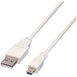 Foto van Value usb-kabel usb 2.0 usb-a stekker, usb-mini-a stekker 3.00 m wit afgeschermd 11.99.8730