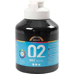 Foto van Packlinq school acrylverf mat. zwart. matt. 500 ml/ 1 fles