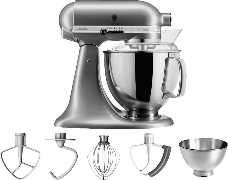 Foto van Kitchenaid artisan mixer 5ksm175ps contour zilver