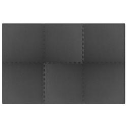 Foto van The living store puzzelsportmat - 60 x 60 x 1 cm - zwart - eva-schuim