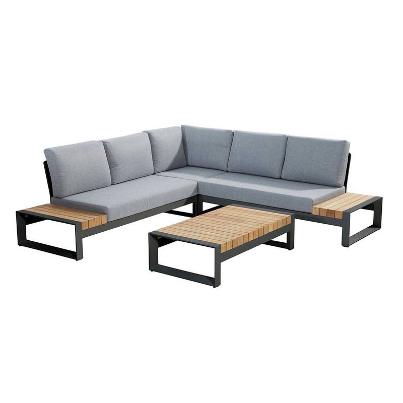 Foto van 4 seasons outdoor matisse loungeset 4-delig - donker grijs