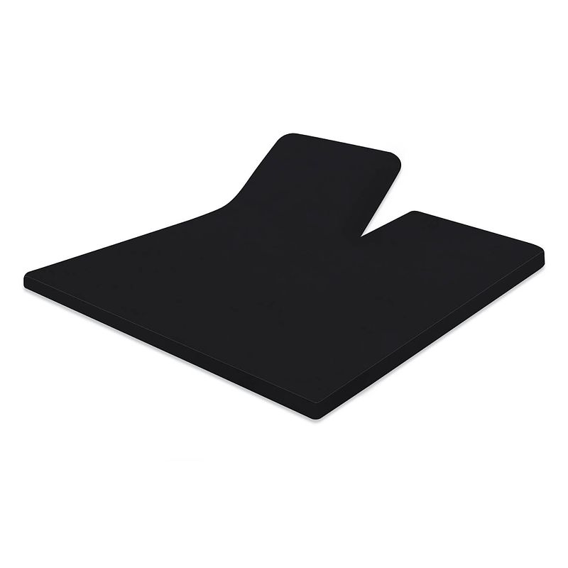 Foto van Linnick splittopper hoeslaken badstof velours - black 180x210/220cm