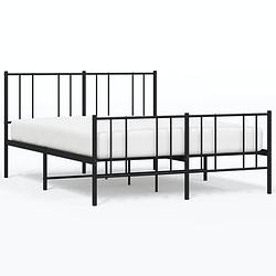 Foto van Vidaxl bedframe met hoofd- en voeteneinde metaal zwart 160x200 cm