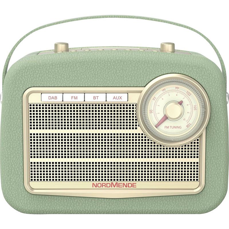 Foto van Nordmende transita 130 tafelradio dab+, vhf (fm) aux, bluetooth, dab+, fm, usb accu laadfunctie, wekfunctie, oplaadbaar groen