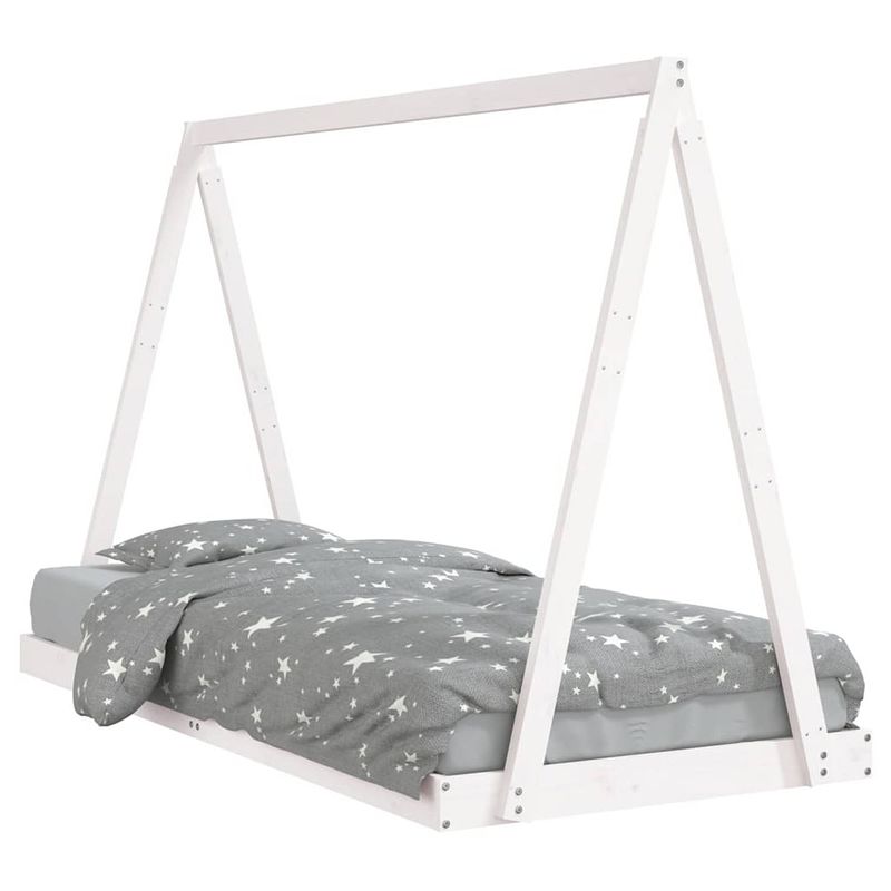 Foto van Vidaxl kinderbedframe 90x200 cm massief grenenhout wit