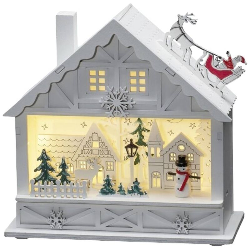 Foto van Konstsmide 3276-210 houten figuur huis warmwit led warm-wit timer, schakelaar