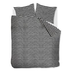 Foto van Ariadne at home dekbedovertrek knit stripes - zwart/wit - lits-jumeaux 240x200/220 cm