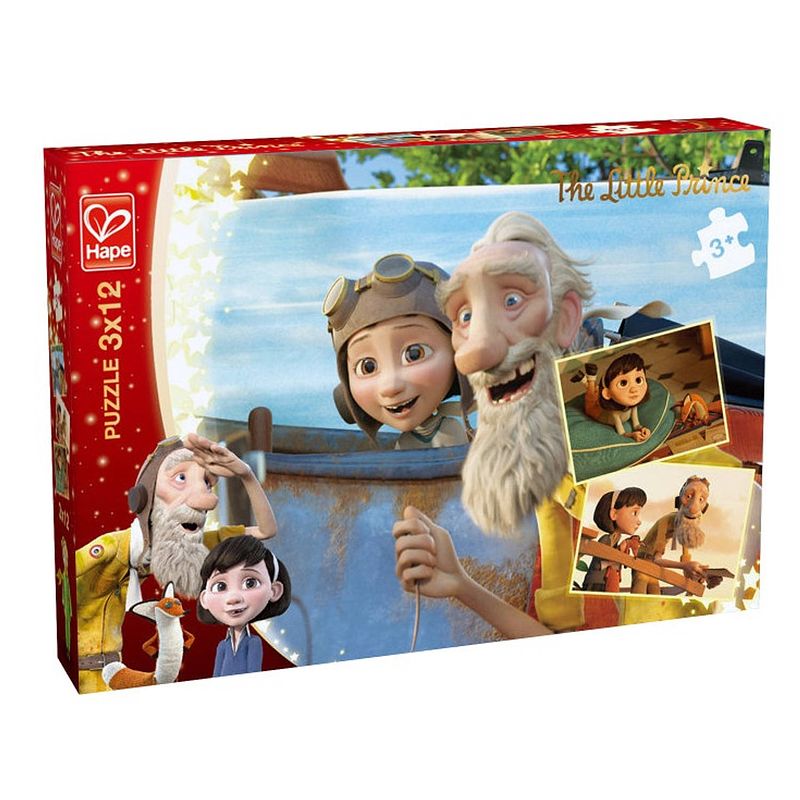 Foto van Hape legpuzzel de kleine prins - dagdroom 3 puzzels 12 stukjes