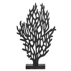 Foto van Decoratief beeld koraal - zwart - polyresin - 45x27x8 cm - leen bakker