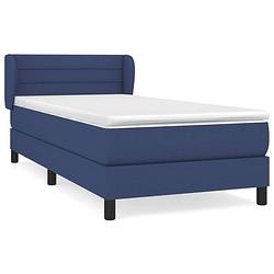 Foto van The living store boxspringbed - comfort - bed - 203 x 83 x 78/88 cm - blauw - pocketvering matras - middelharde