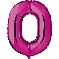 Foto van Cijfer nul 0 ballon roze - ballonnen