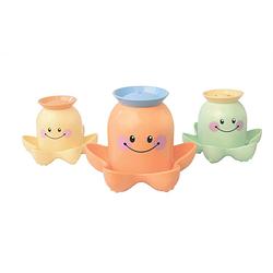 Foto van Tolo toys tolo baby badspeelgoed stapelbekers octopus pastelkleur - 3 stuks