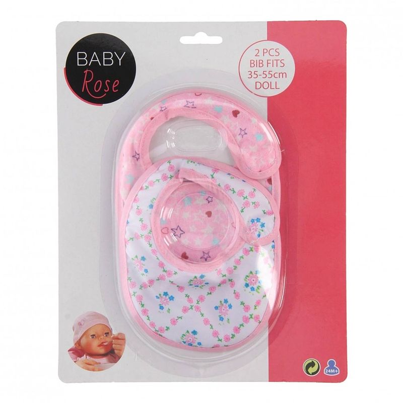 Foto van Johntoy slabbetjes baby rose roze 2 stuks