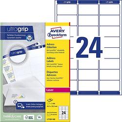 Foto van Avery-zweckform l7159-100 etiketten 63.5 x 33.9 mm papier wit 2400 stuk(s) permanent adresetiketten, universele etiketten inkt, laser, kopie 100 vel din a4