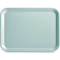 Foto van Aqua blauw dienblad rechthoek melamine 44 x 32 cm - dienbladen