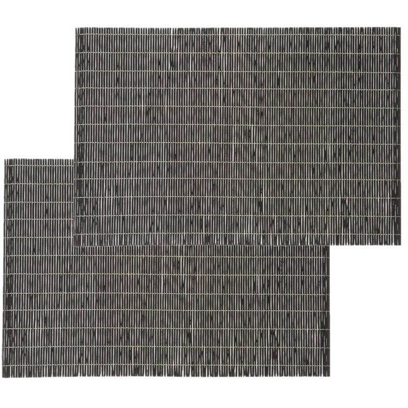 Foto van Set van 4x stuks placemats zwart bamboe 45 x 30 cm - placemats
