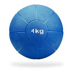 Foto van Matchu sports medicine ball 4kg - blauw - ø 21cm - massief rubber