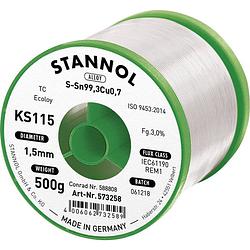 Foto van Stannol ks115 soldeertin, loodvrij spoel sn99,3cu0,7 500 g 1.5 mm