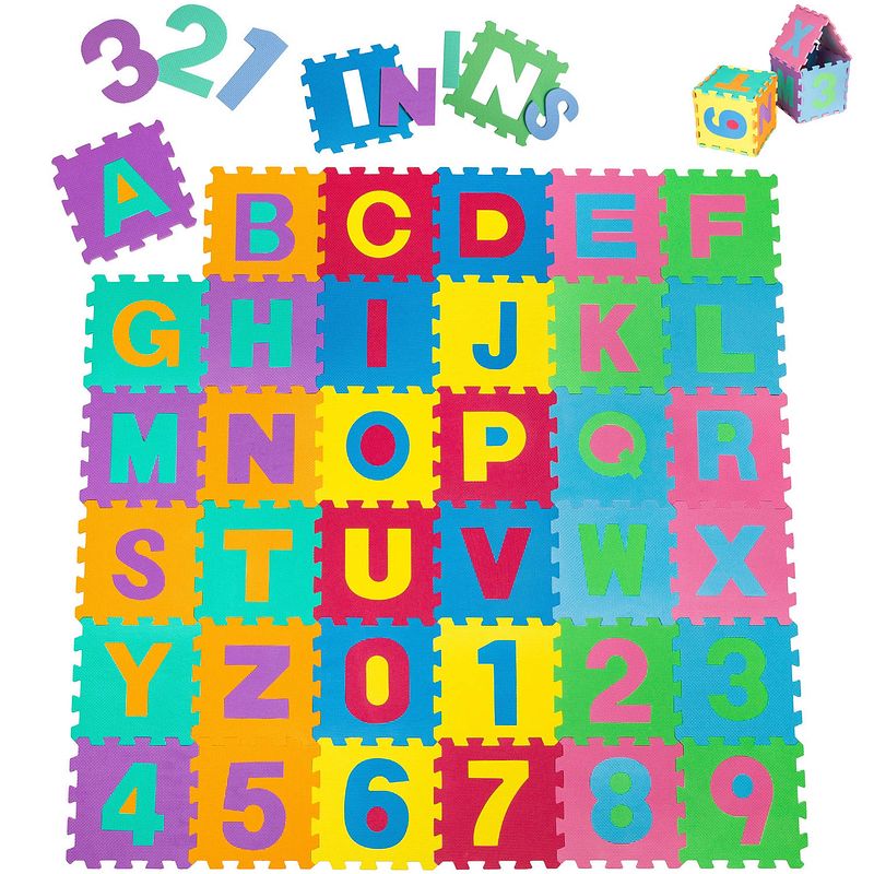 Foto van Speelmat - baby - kinderen - puzzelmat - 86 delige - foam - kleurrijk - leerzaam - kruipmat