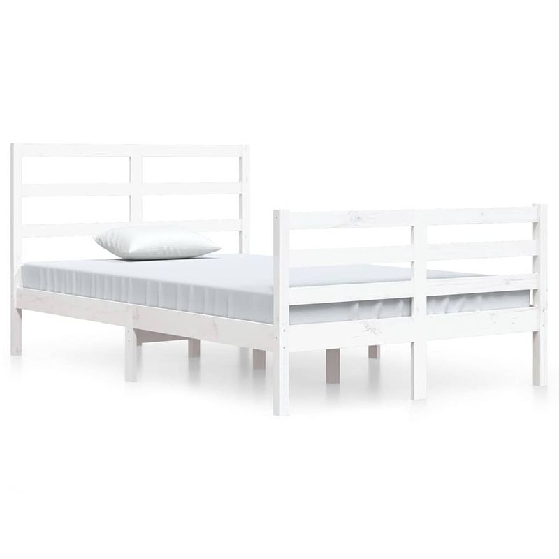 Foto van Vidaxl bedframe massief grenenhout wit 120x200 cm