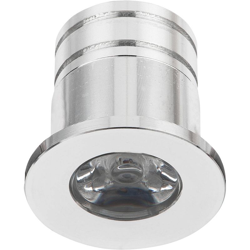 Foto van Led veranda spot verlichting - 3w - warm wit 3000k - inbouw - dimbaar - rond - mat zilver - aluminium - ø31mm