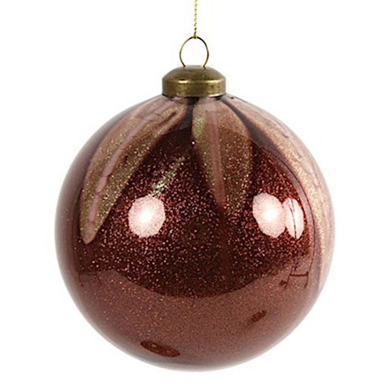 Foto van Cf label kerstbal yana 10 cm glas bordeaux