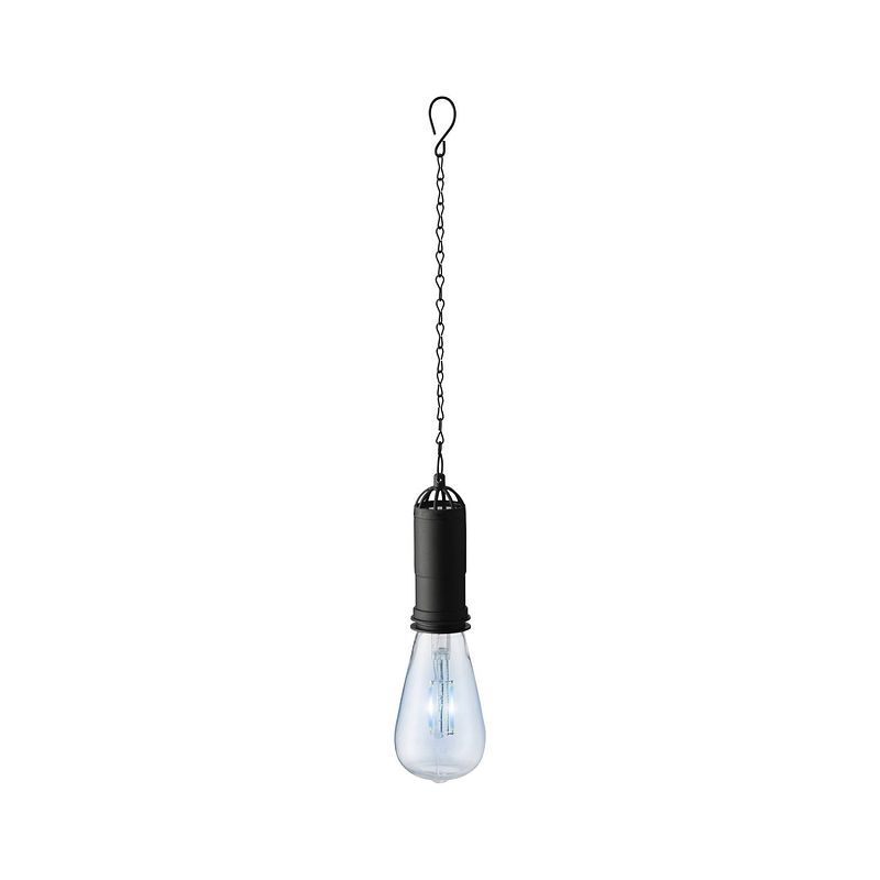 Foto van Blauwe solar tuinverlichting hanglamp kunststof 20 cm - buitenverlichting