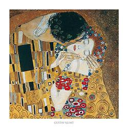 Foto van Gustav klimt - il bacio kunstdruk 70x70cm