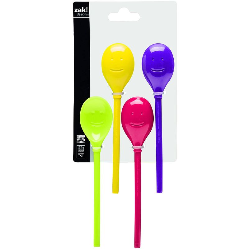 Foto van Zak!designs lepels happy spoons 20 cm melamine 4-delig