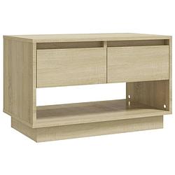 Foto van The living store tv-meubel - sonoma eiken - 70 x 41 x 44 cm - 2 lades - 1 open vak