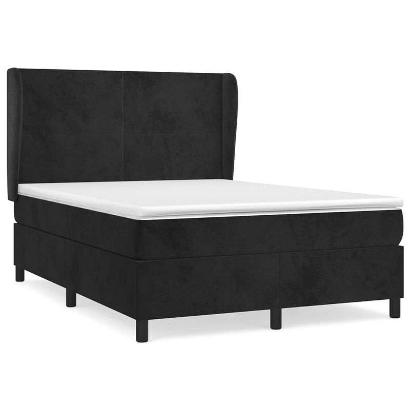 Foto van The living store boxspringbed - fluweel - 203 x 147 x 118/128 cm - pocketvering