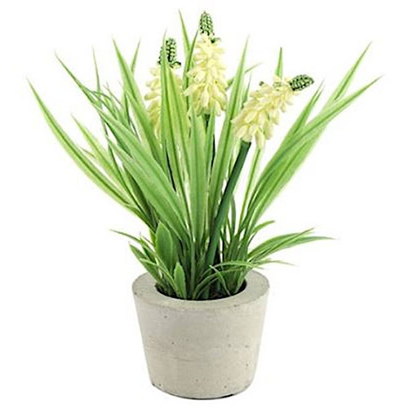 Foto van Non-branded kunstplant muscari 21 cm polysteen groen/crème