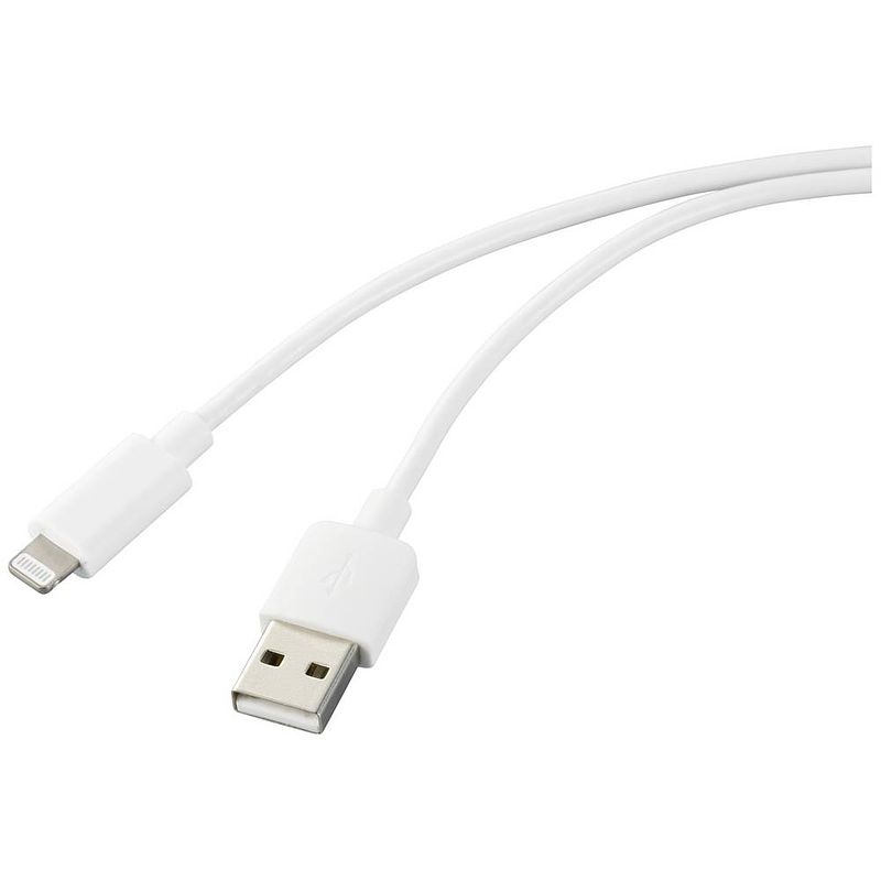 Foto van Renkforce apple ipad/iphone/ipod aansluitkabel [1x usb-a 2.0 stekker - 1x apple dock-stekker lightning] 2.00 m wit