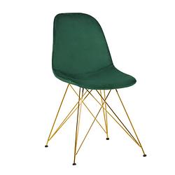 Foto van Giga meubel stoel velvet groen - set van 2 - 44x45x82,5cm - stoel jamie luxe