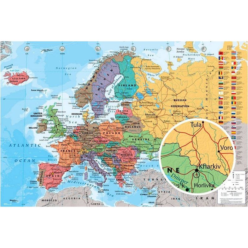 Foto van Gbeye european map poster 91,5x61cm