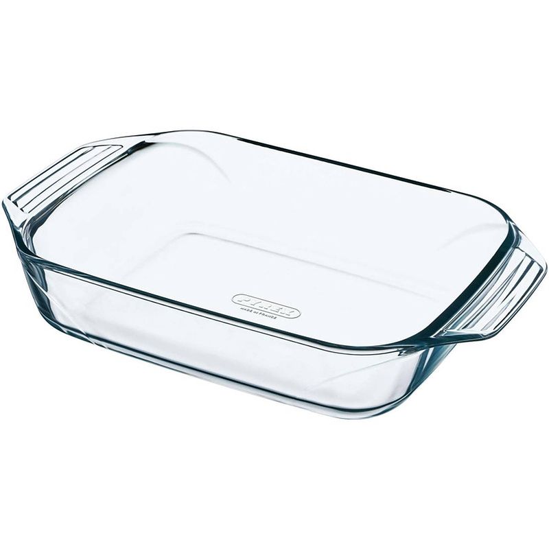 Foto van Rechthoekige glazen ovenschaal 1,4 liter 26 x 17 x 5,5 cm - ovenschalen