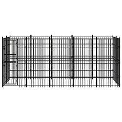 Foto van The living store hondenkennel - stalen stangen - gepoedercoat - 480 x 192 x 200 cm - zwart