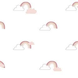 Foto van Noordwand behang mondo baby rainbows wit en roze