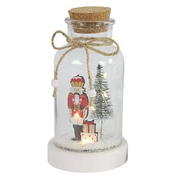 Foto van Tom kerstdecoratie rick 9,5 x 17,5 cm glas wit