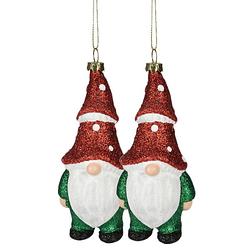Foto van Christmas decoration kersthanger gnomeds/dwergen-2x -kunststof -12,5 cm - kersthangers