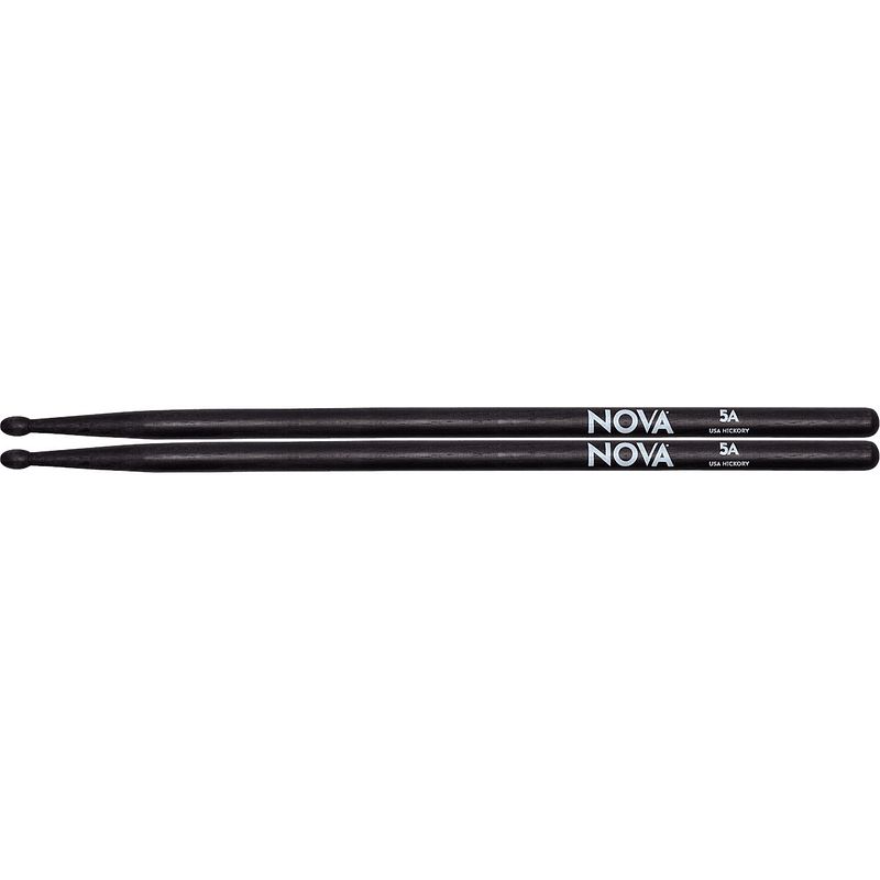 Foto van Nova by vic firth 5a hickory drumstokken met houten tip zwart