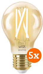 Foto van Wiz smart filament lamp standaard goud 5-pack - warm tot koelwit licht - e27