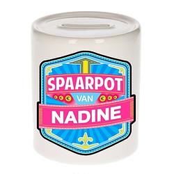 Foto van Kinder spaarpot voor nadine - keramiek - naam spaarpotten