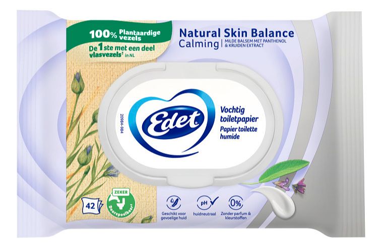 Foto van Edet natural skin balance vochtig toiletpapier