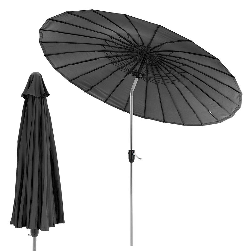 Foto van Parasol shanghai ø 270 cm zwart in aluminium en polyester ml-design